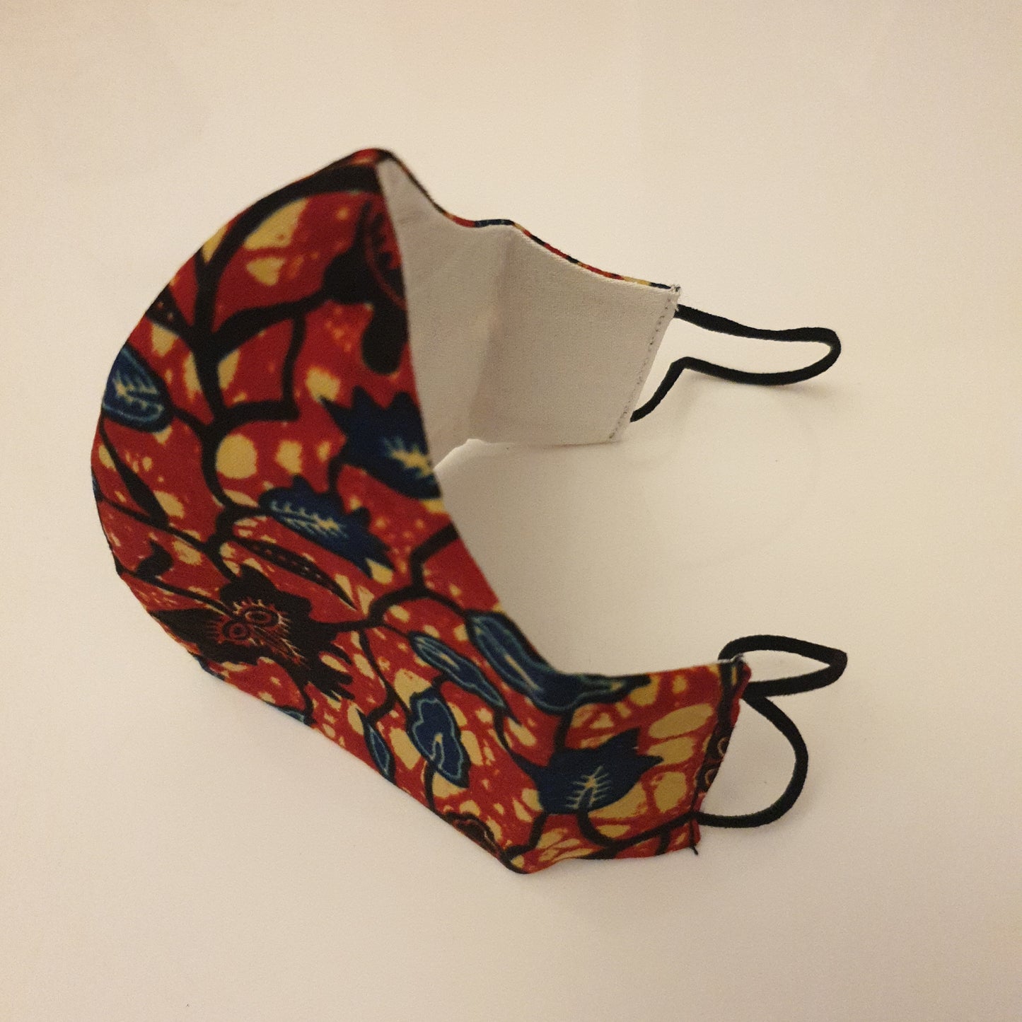 Red and blue fabric cotton face mask