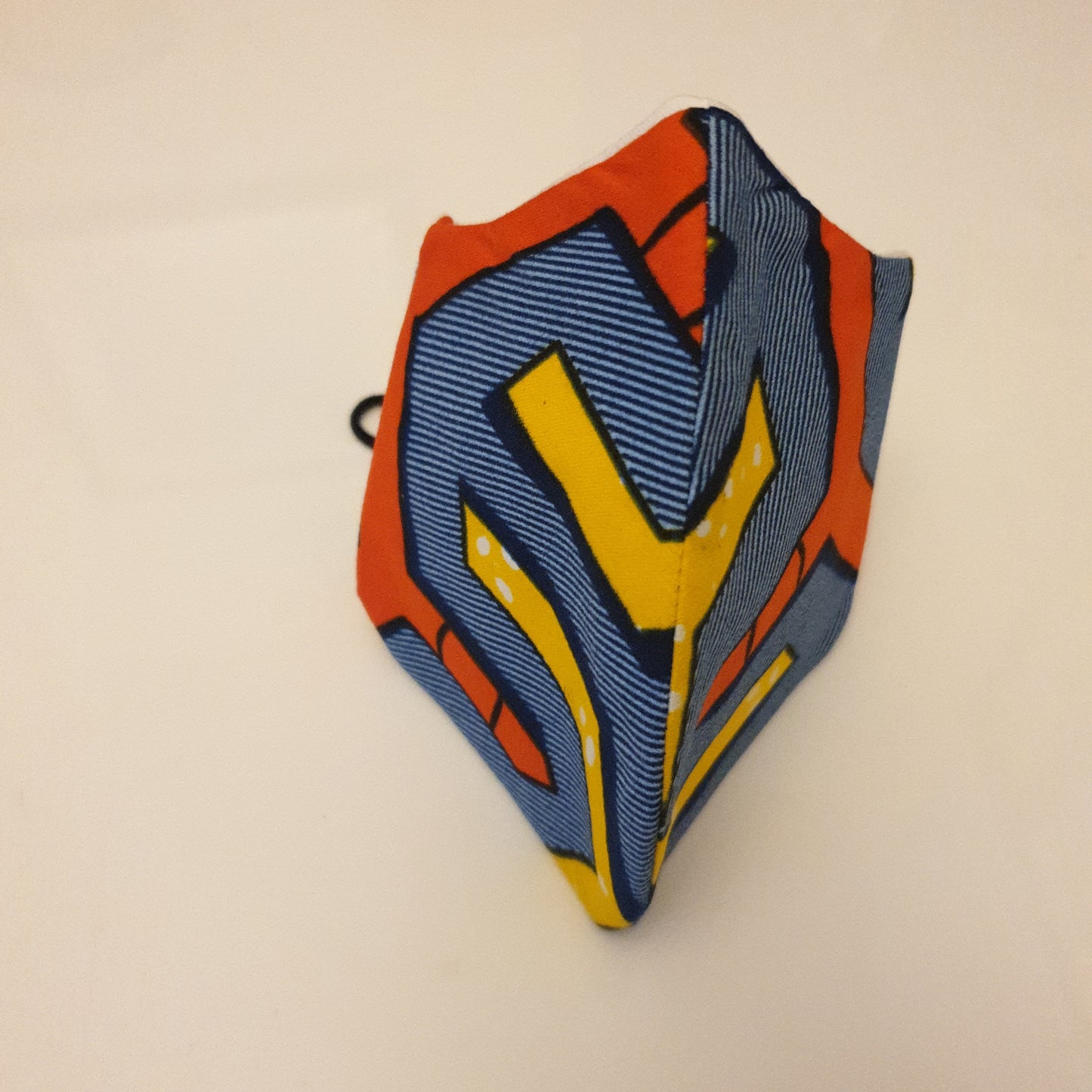 Blue and orange fabric cotton face mask