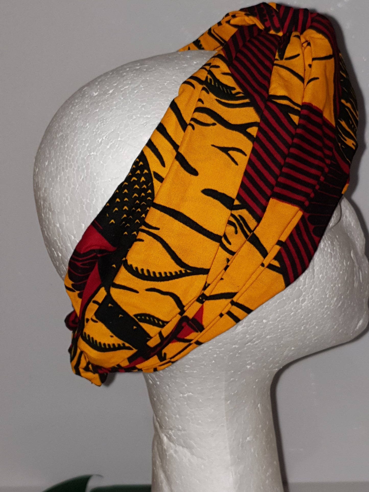 African fabric print turban style headband (ankara and kente) elastic headband / turban
