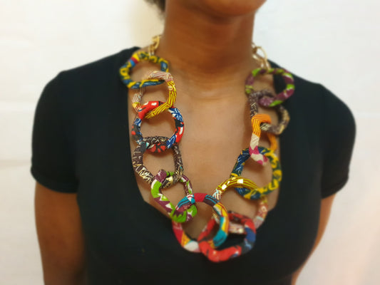 African cuban link chunky statement necklace