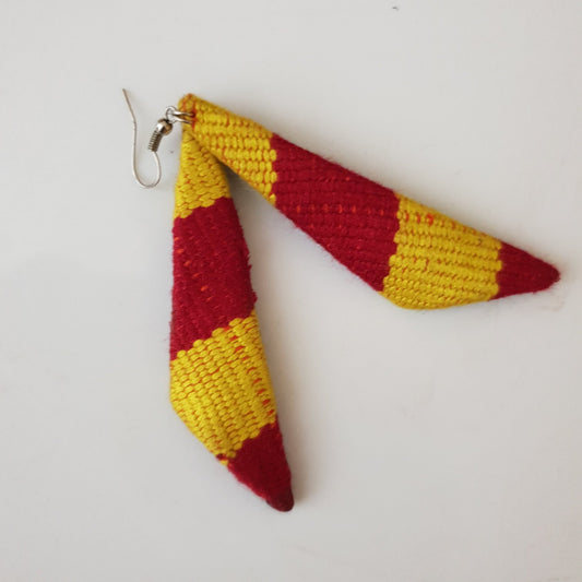 Red and yellow kente earrings