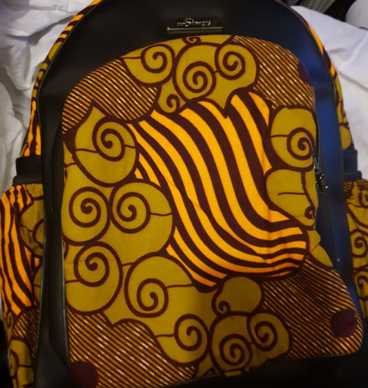 Kente Backpack, African Print Backpack, African Bags, Colourful School Bag,  Ankara Print Bag, Orange Backpack, Colourful Bag, Rucksack 