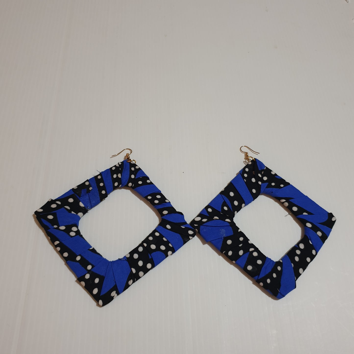 Large square African fabric earrings