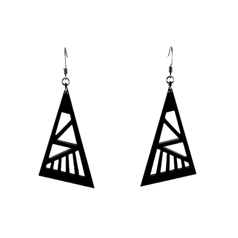 Stereoscopic Geometric Triangle Earrings