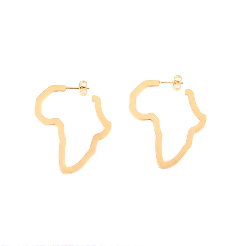 Africa map earrings - 4cm