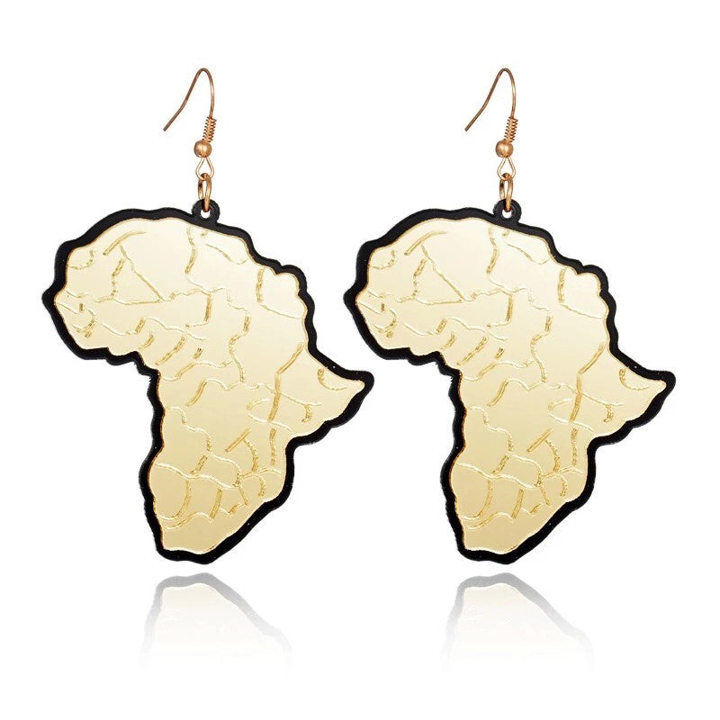 African gold shaped earrings