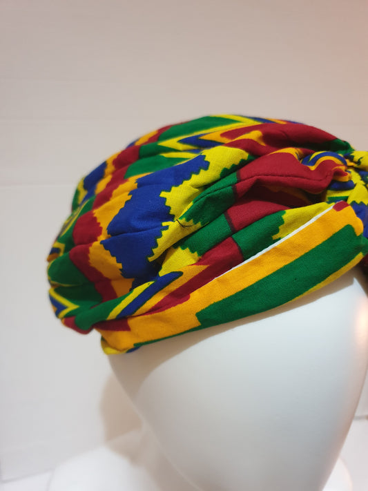 African print head turban - kente print - Medium - large