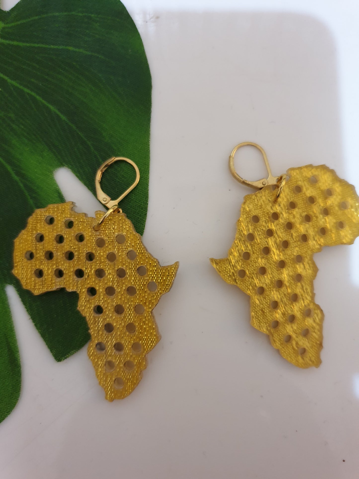 Large Africa Golden Earrings