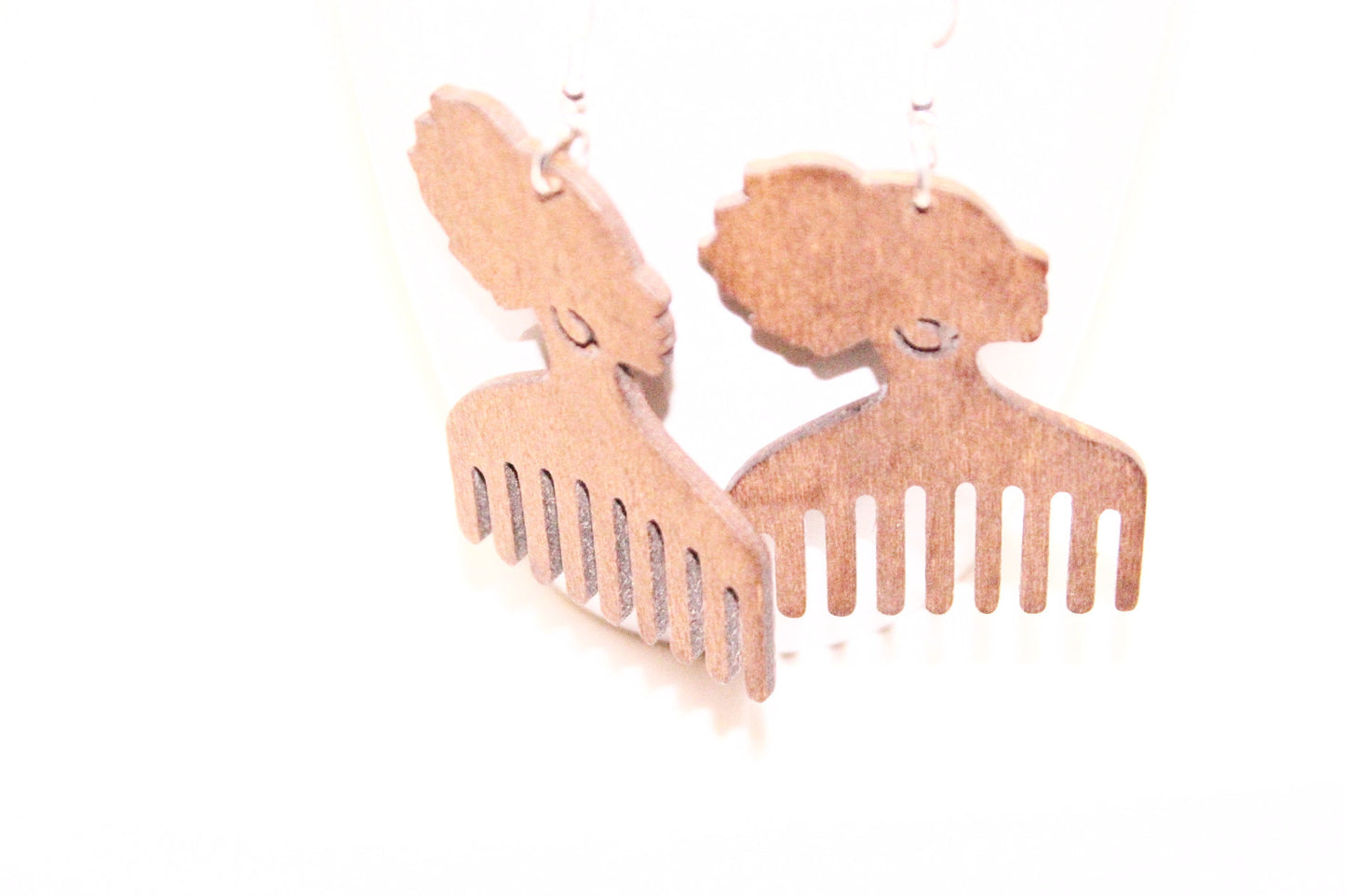 Afro wooden earrings