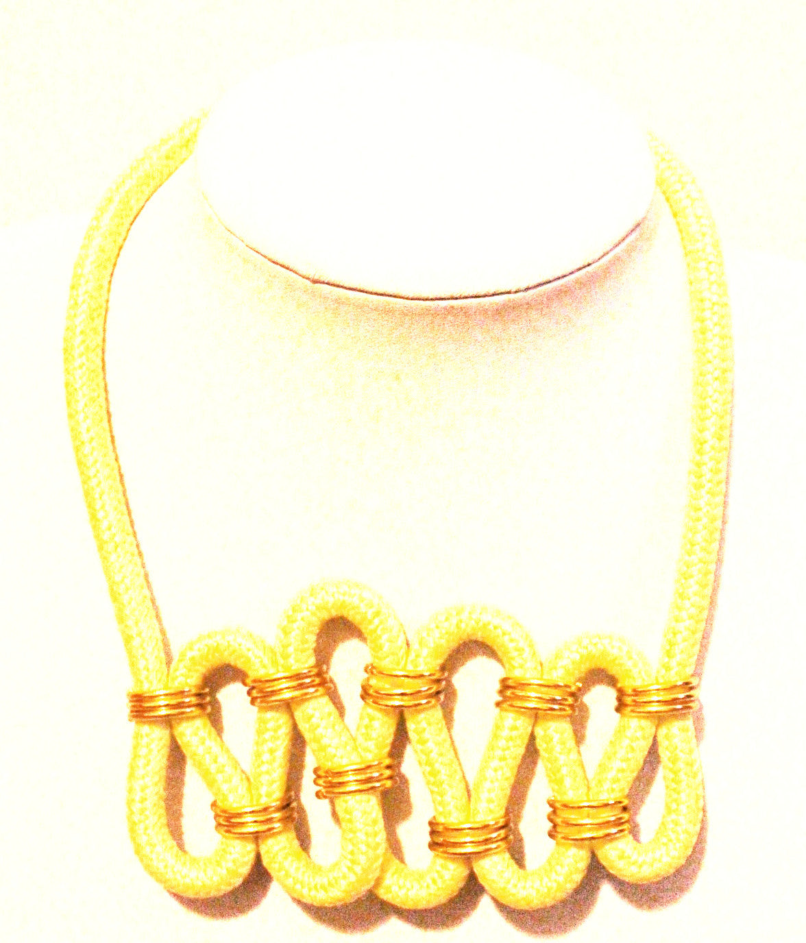 Yellow twisted rope necklace