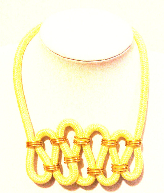 Yellow twisted rope necklace