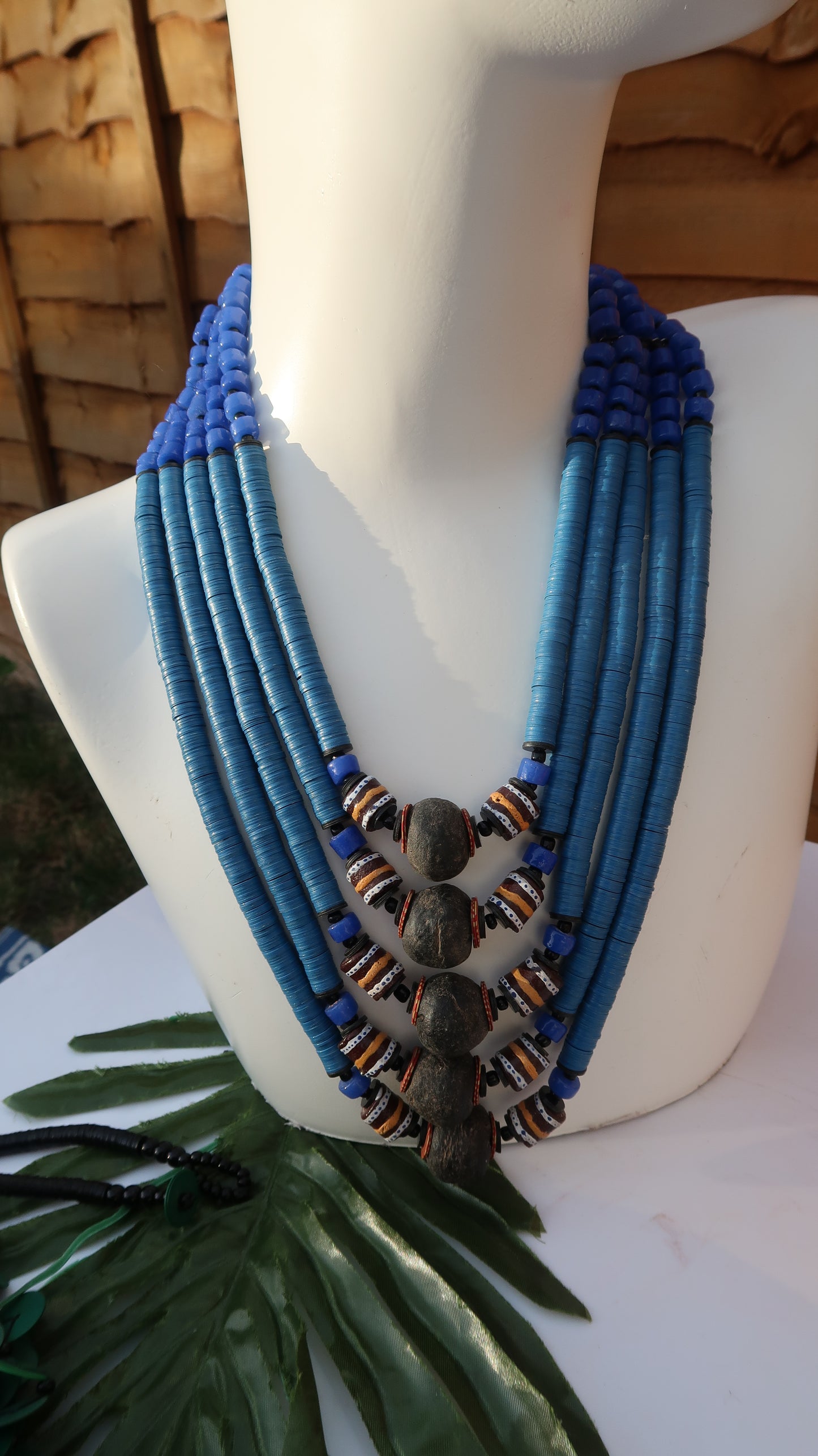 Blue statement necklace