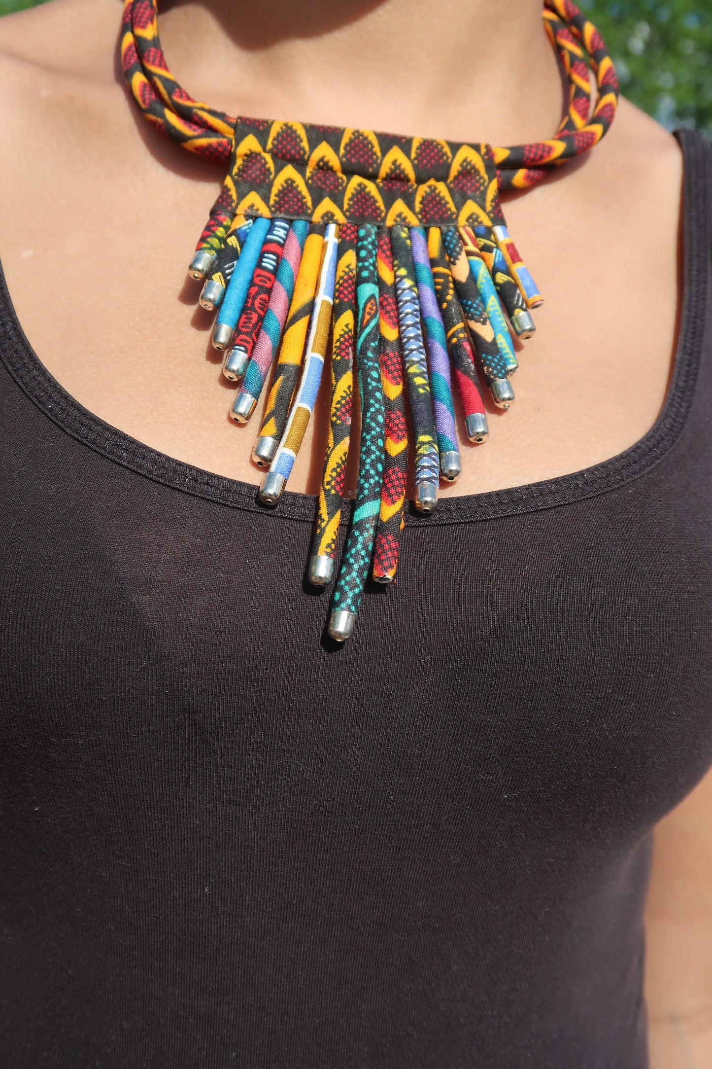 African layered necklace