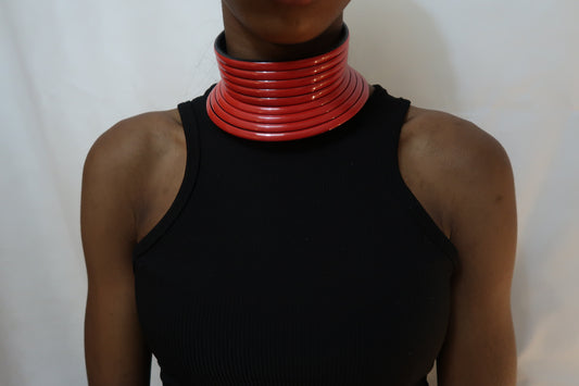 Leather Choker Collar Necklace - Various colours