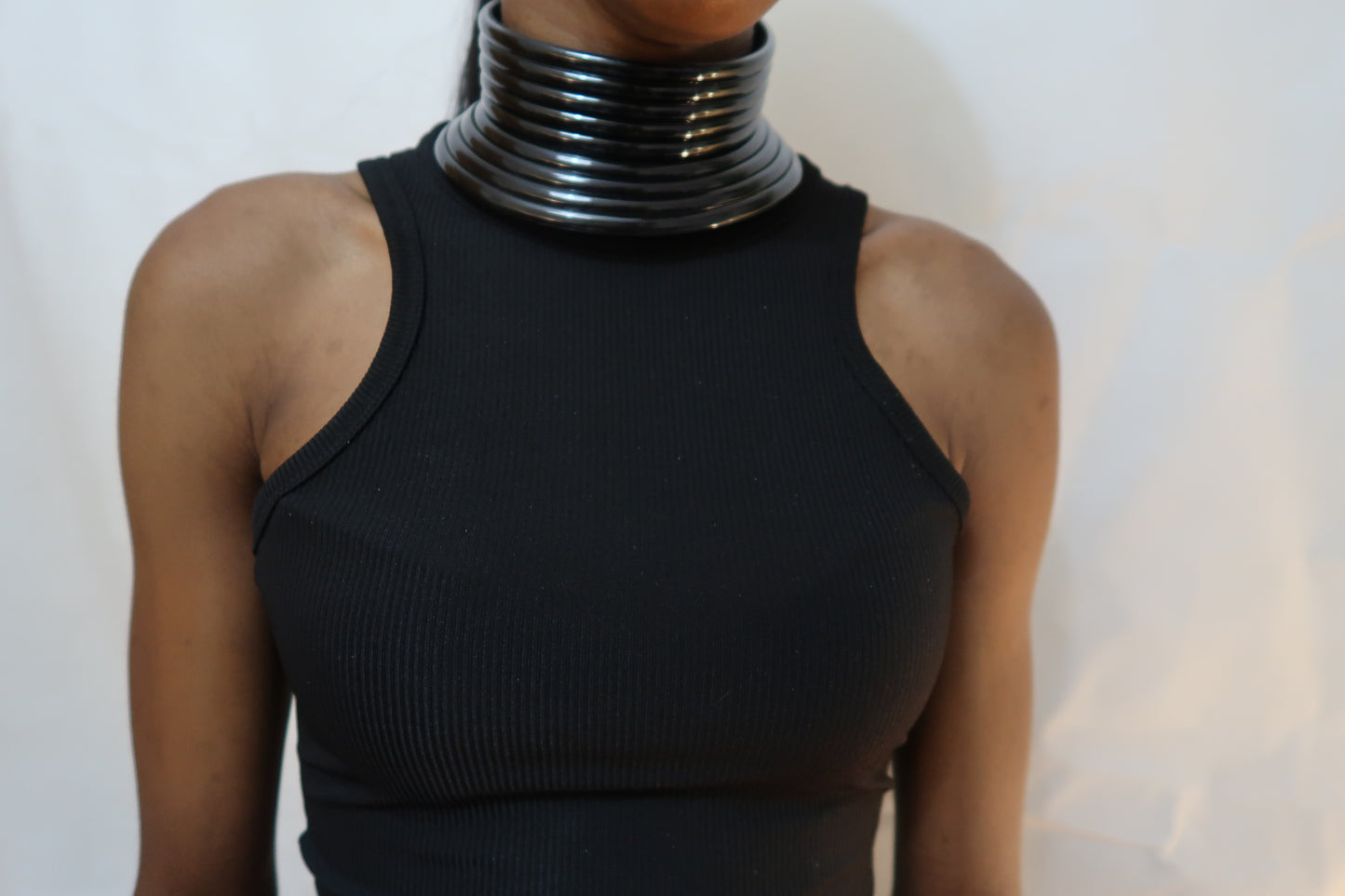 Leather Choker Collar Necklace - Various colours