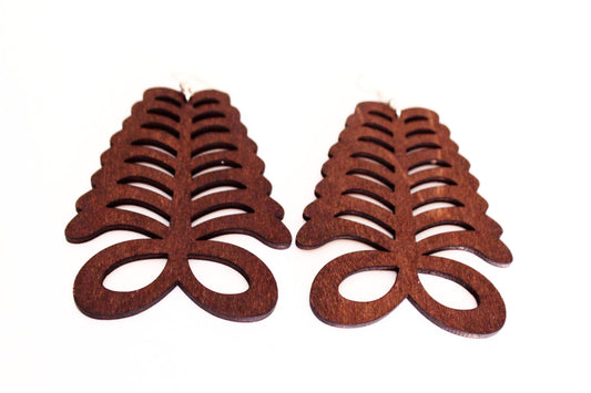 Wooden adinkra earrings