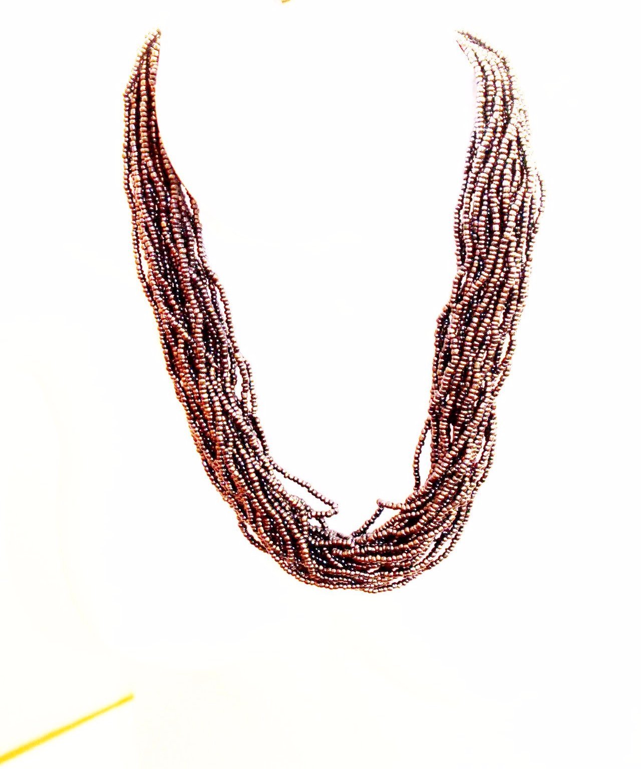 Silver bead statement necklace