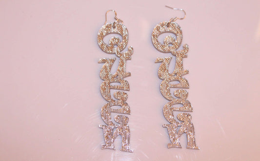 Queen - silver earrings