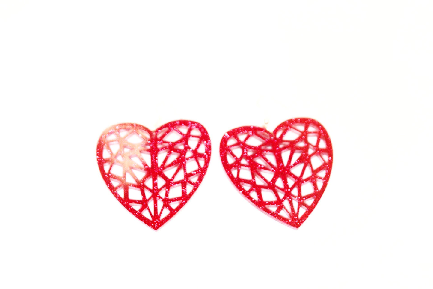 Red heart earrings