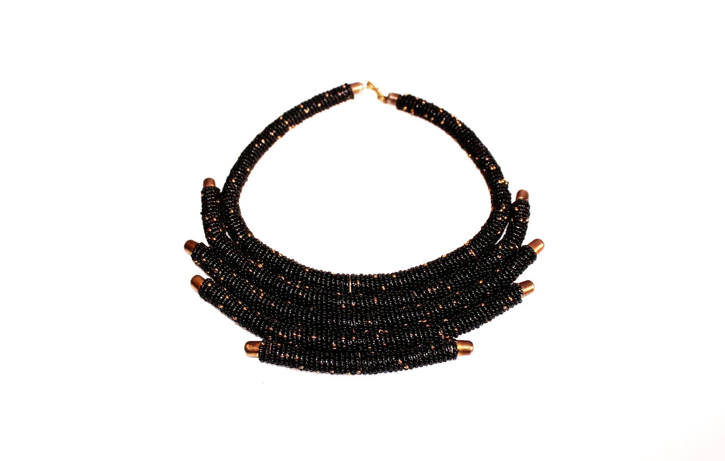 Black kenya statement necklace
