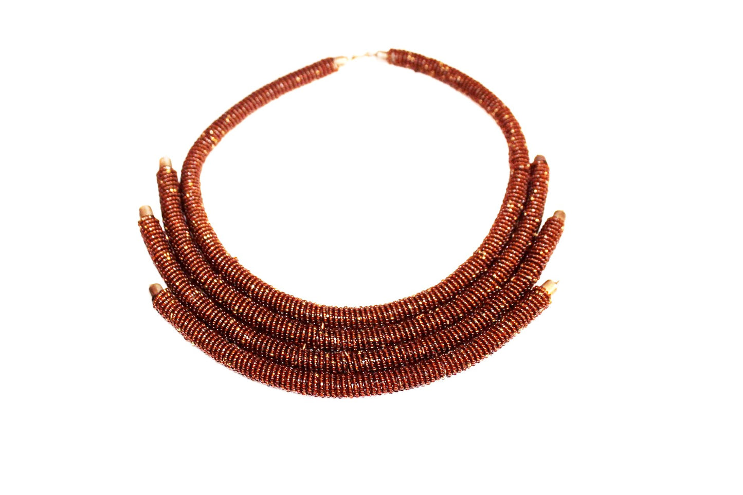 Brown kenya statement necklace
