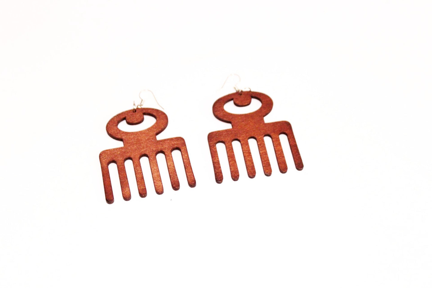 Afro comb wooden- earrings