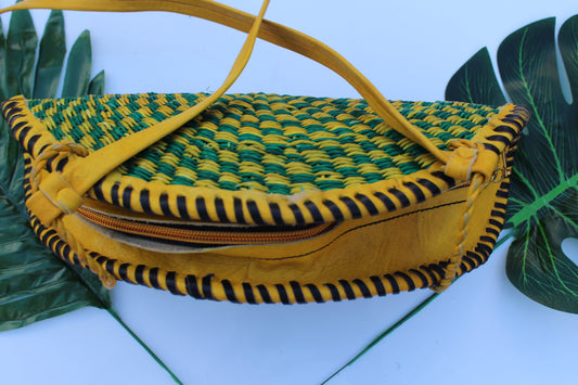 Tise 1 - Silk African Print+Rattan Bag – Theos & Tims