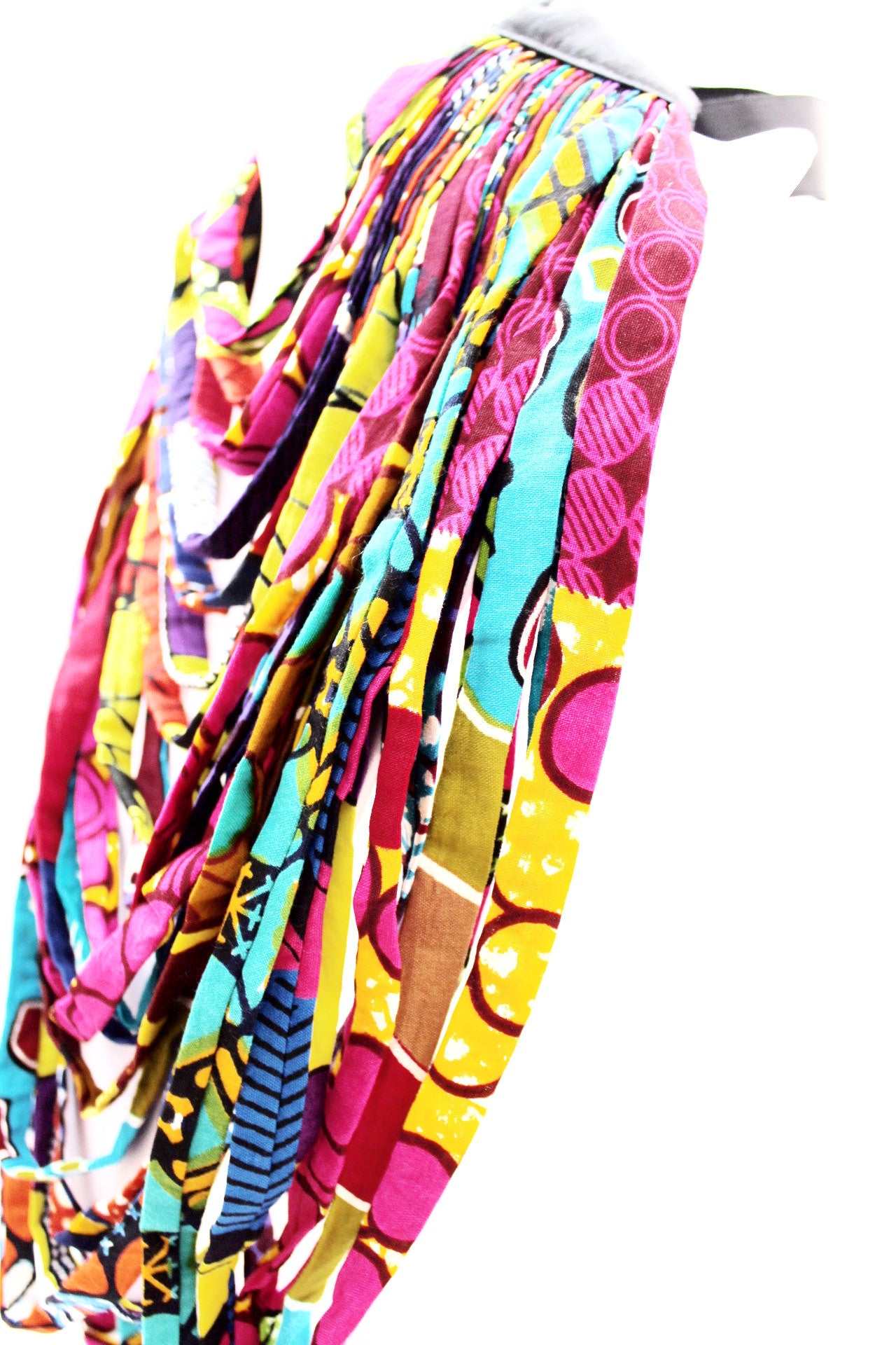 Multi Layered statement Kente African fabric Print Necklace