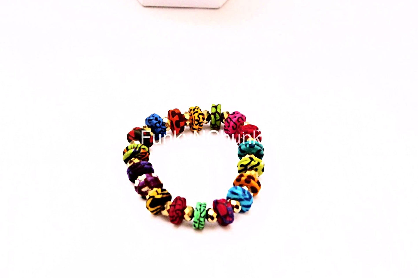 Handmade colourful African fabric bracelet