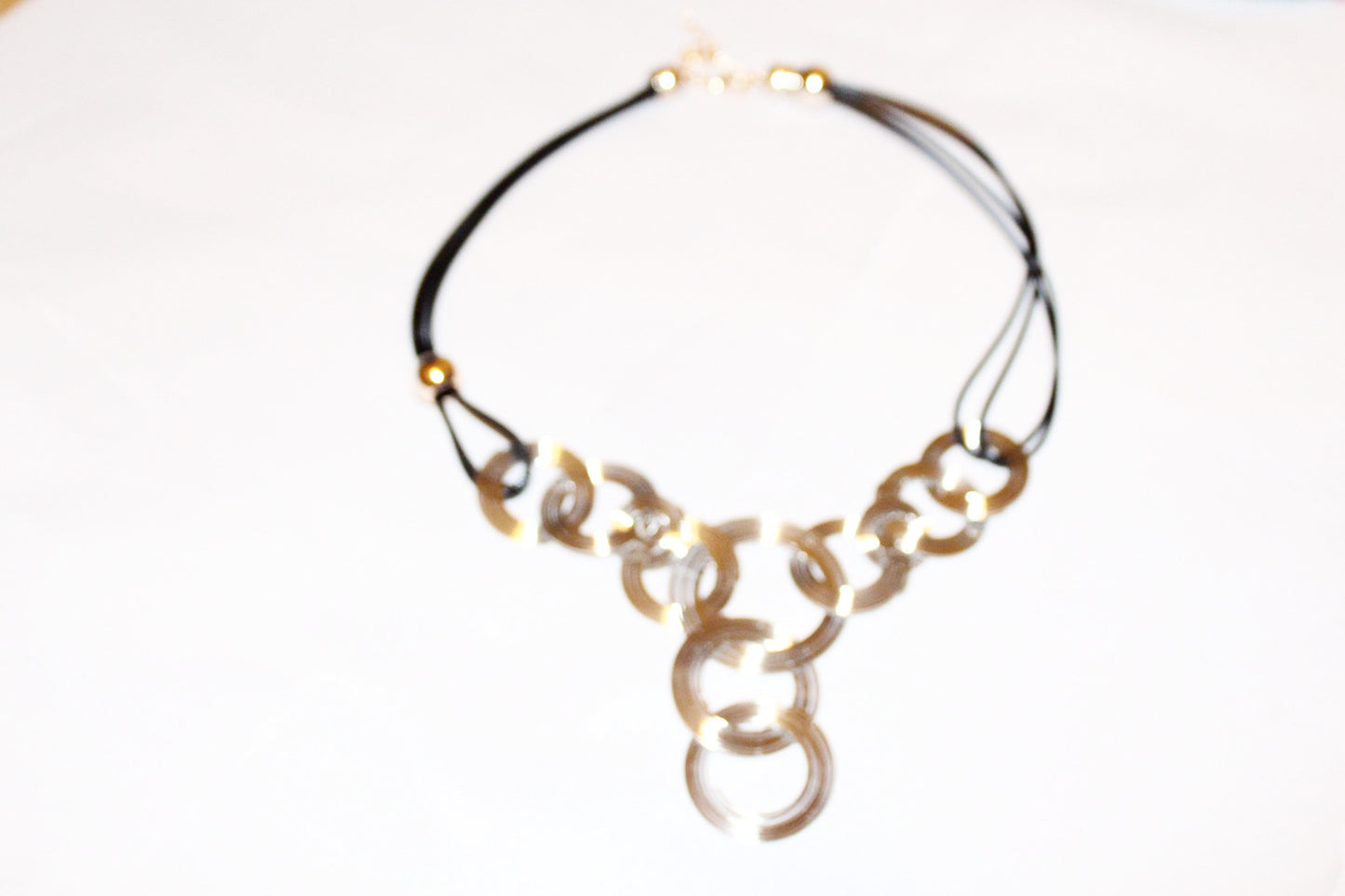 Rope necklace - silver statement necklace