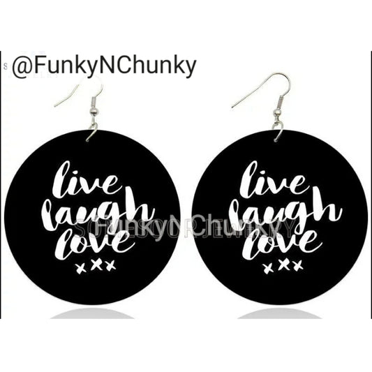 Live Laugh Love - Wooden Earrings