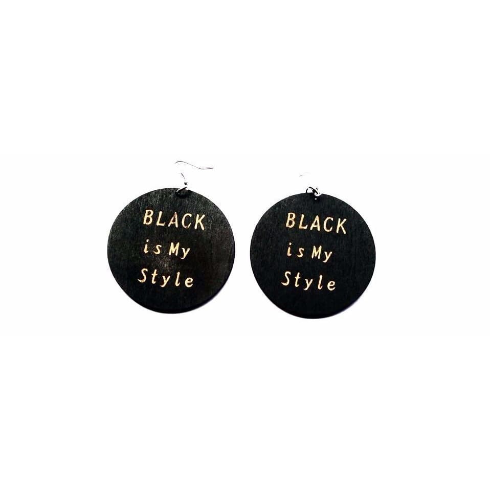 Black is My Style wooden earrings - Earrings