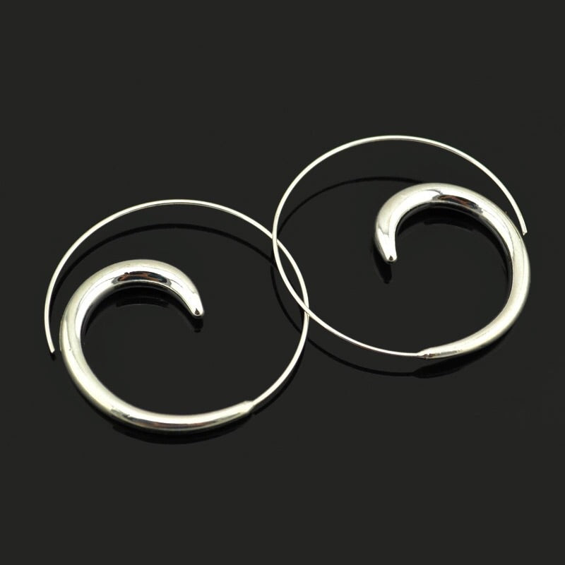 Thick spiral silver earrings