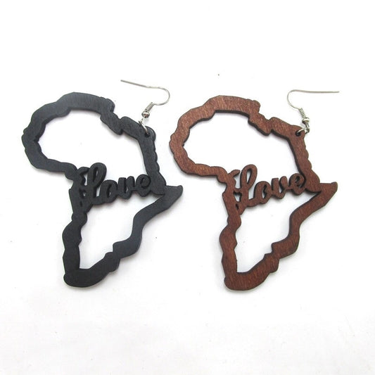 Love wooden earrings