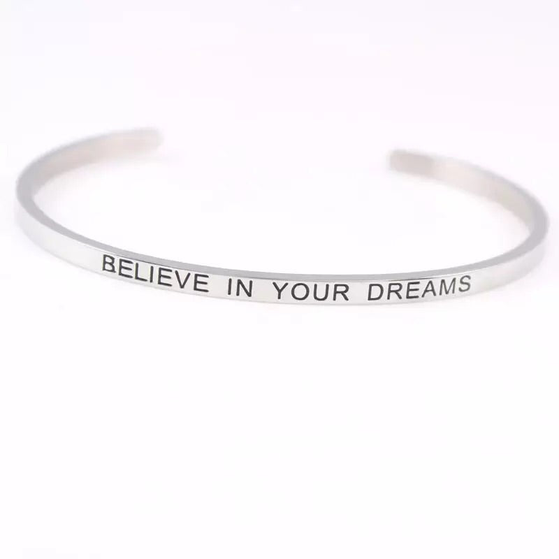 Believe in your dreams - engraved bracelet
