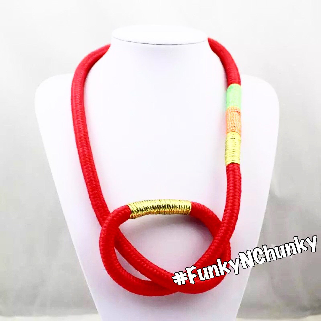 twisted trendy rope statement necklace