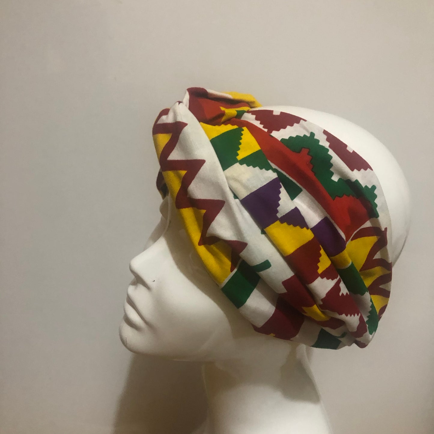 Kente African print turban style headband