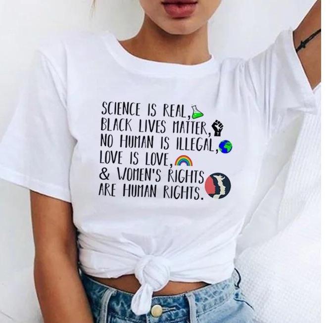STEM, Science is real, Black Lives Matter, lgbt t shirt rainbow top t-shirt (fitted)