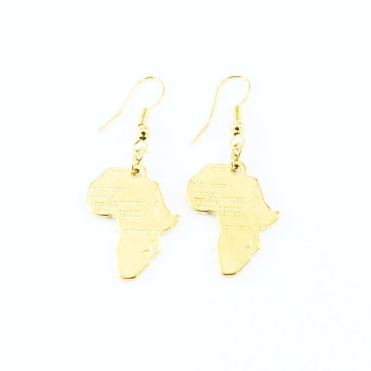 Gold - Africa shaped earrings