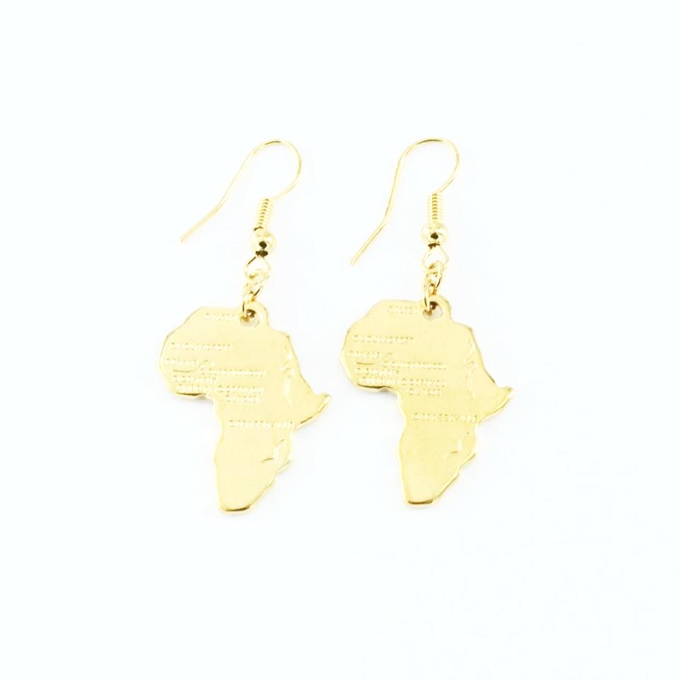 Gold - Africa shaped earrings