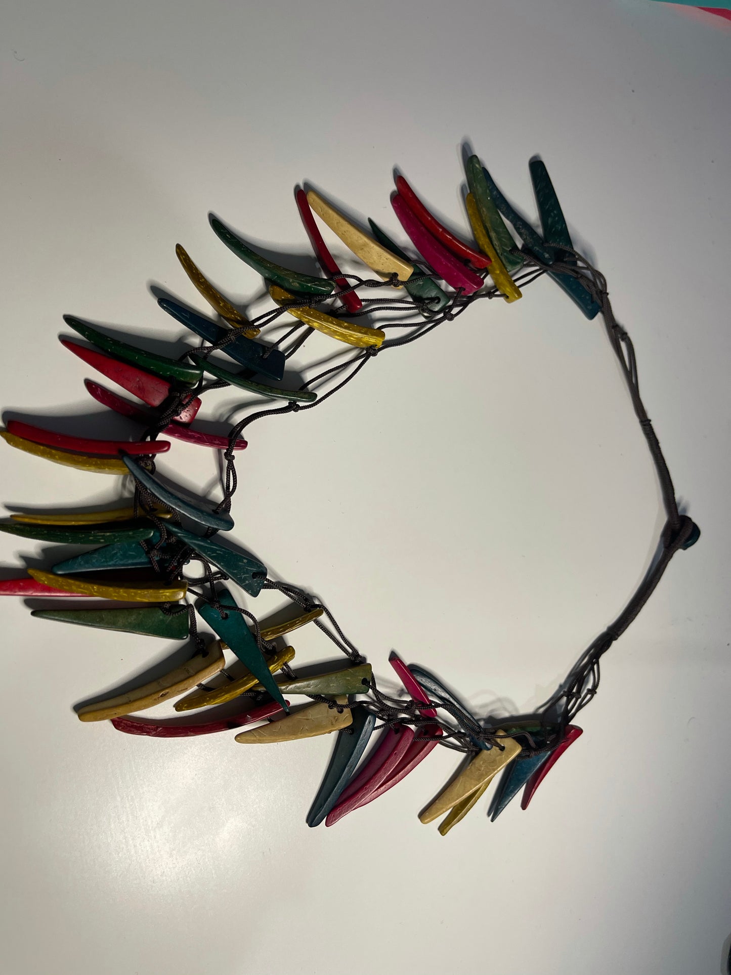 Coconut shell statement necklace