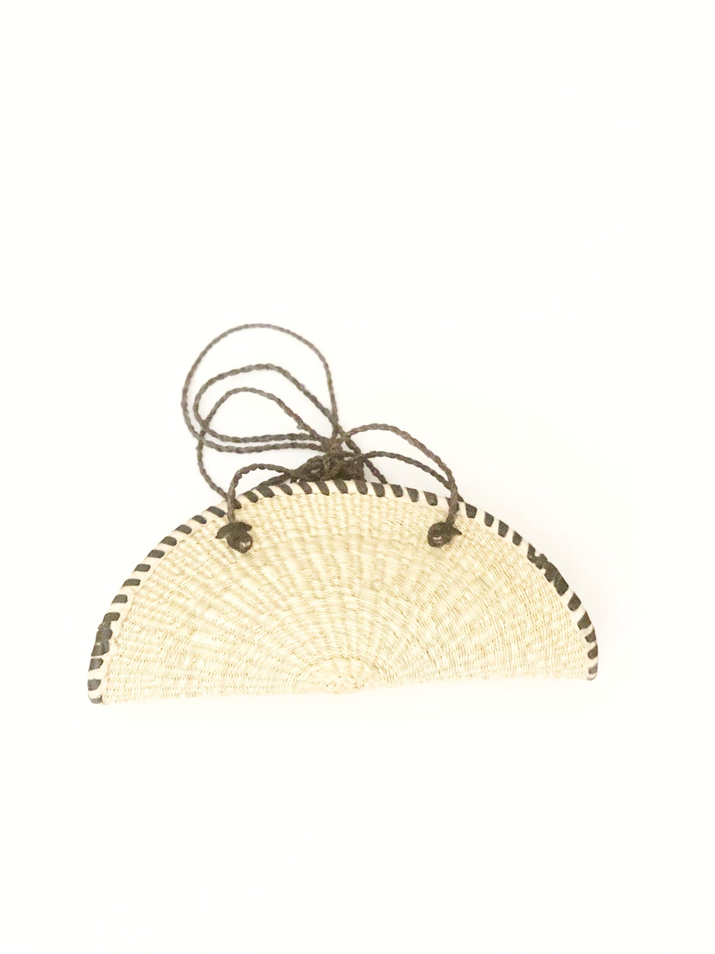 Fan rattan straw handmade bag
