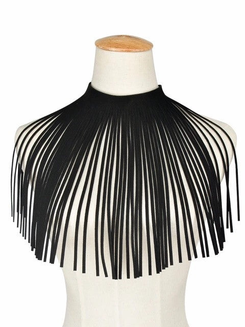 Tassel Collar Black Long Velvet Choker Necklace