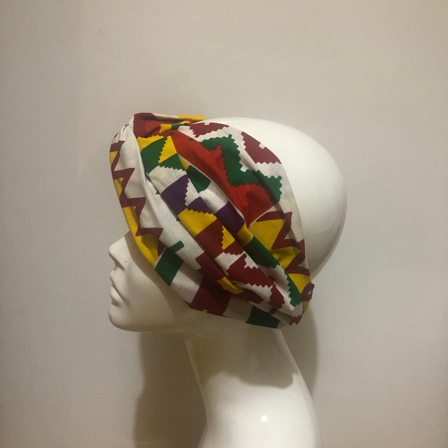 Kente African print turban style headband