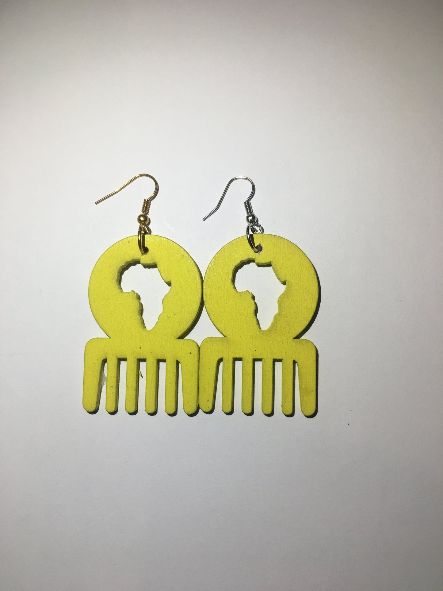 Small afro comb earrings