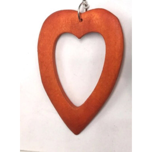 Heart shaped earrings - Wooden