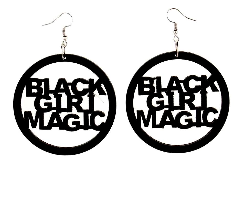Black Girls Magic - Wooden Earrings