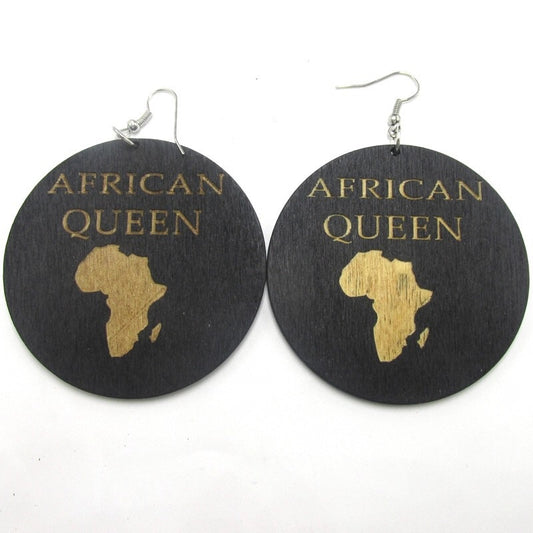 African Queen wooden earrings