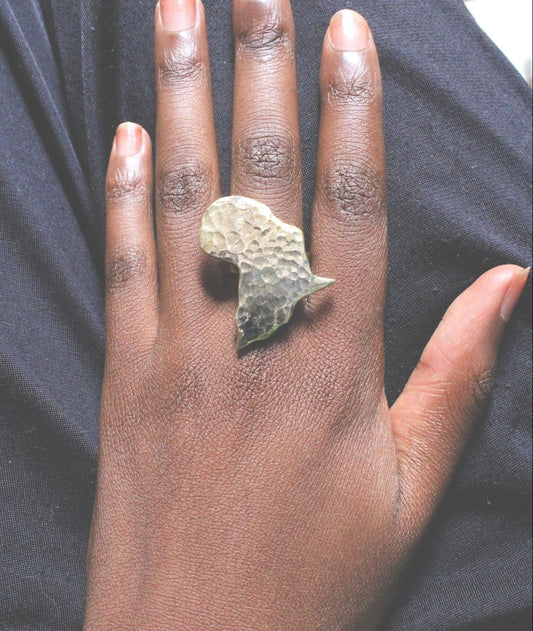 Brass Africa Ring unisex and adjustable - Medium