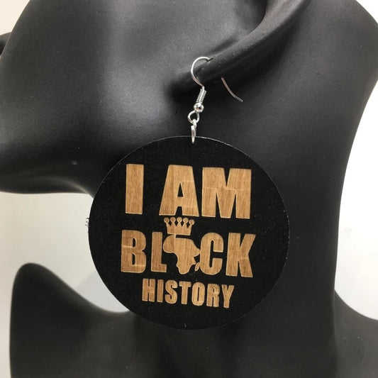 I am Black History - Wooden Earrings